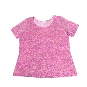 Joan Rivers Pink Sequin Top Women Size Medium